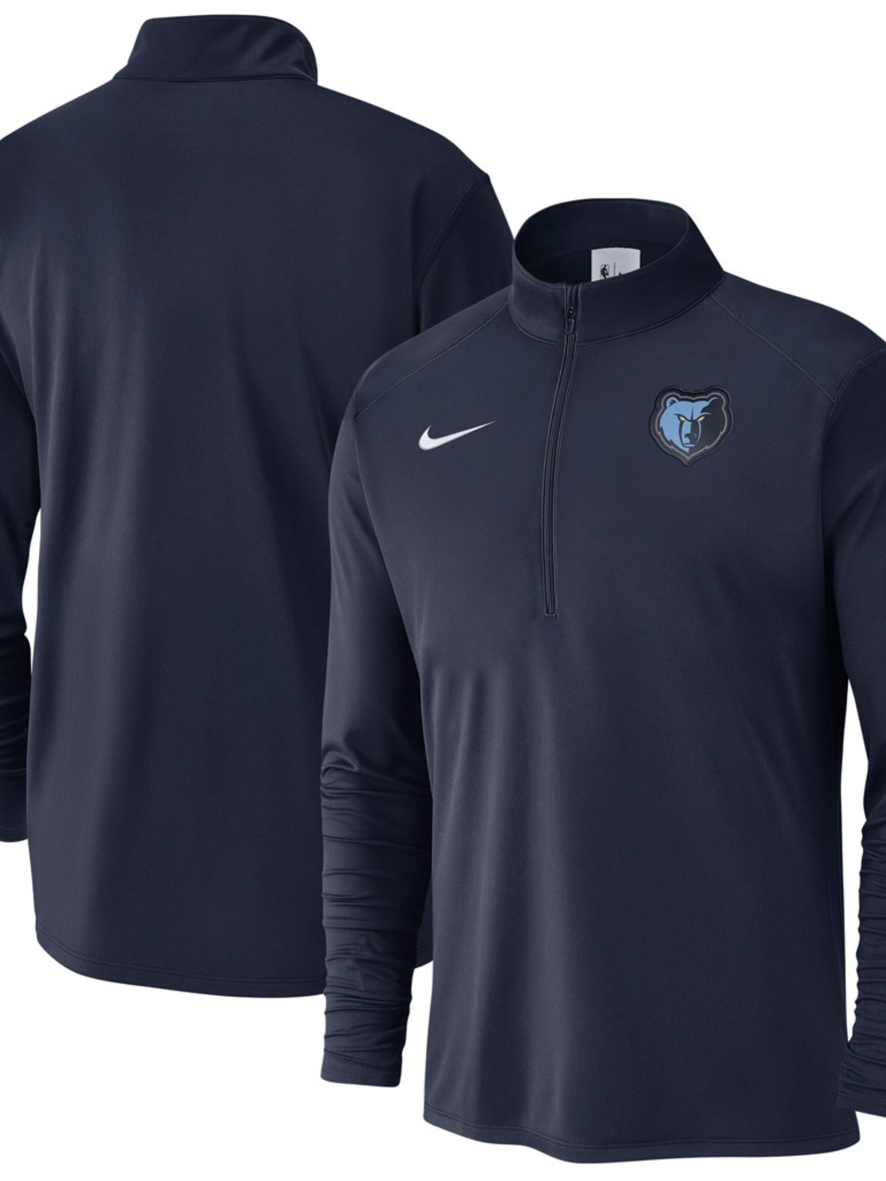 Nike Nylon Navy and Light Blue Memphis Grizzlies 1/4 Zip Pullover Womens